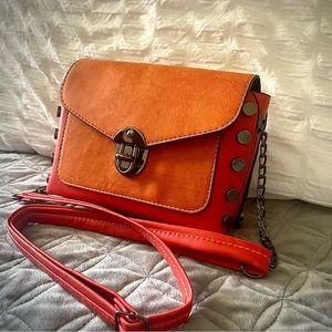 Two tone crossbody purse